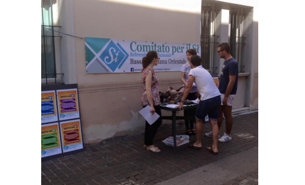 Calvisano, Comitato SI fa volantinaggio al mercato