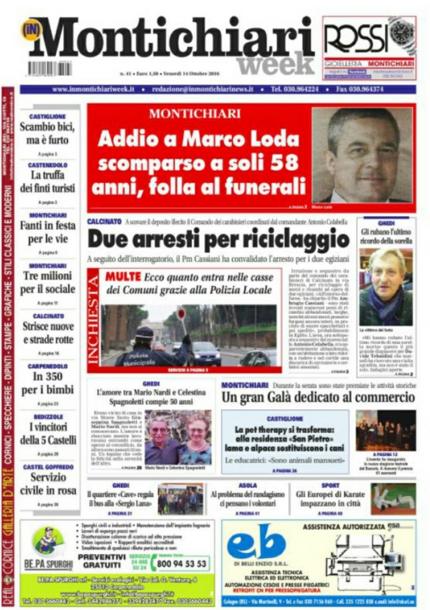 Come ogni venerdì, è in edicola il tuo Montichiariweek