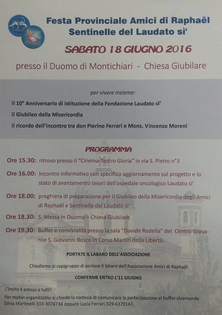 Festa provinciale Amici di Rphael e Sentinelle del Laudato si’