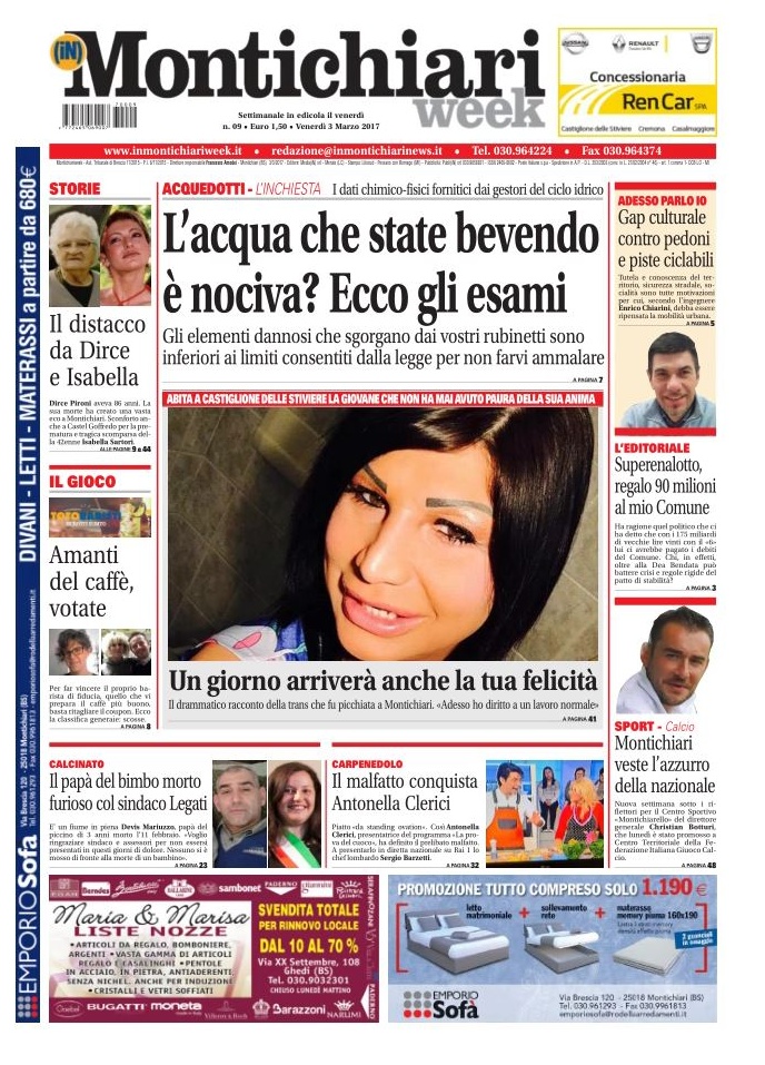La prima pagina di questa settimana
