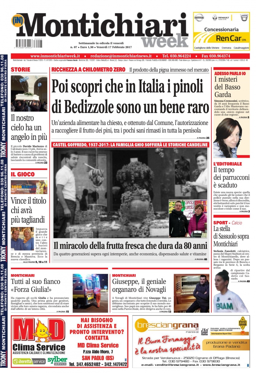 MONTICHIARI WEEK è in edicola. Ecco il nuovo numero di venerdì 17 febbraio