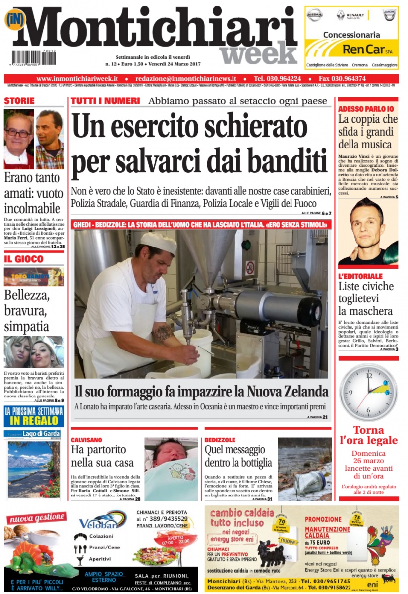 MONTICHIARI WEEK è in edicola. Ecco il nuovo numero di venerdì 24 marzo