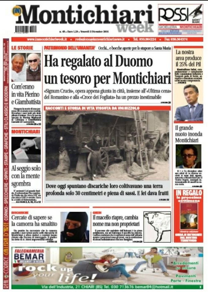 MontichiariWeek in edicola, ecco la prima pagina