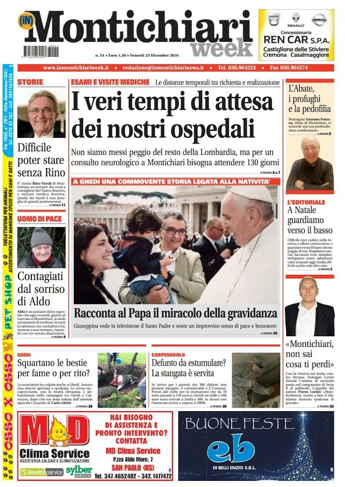 MontichiariWeek in edicola, ecco la prima pagina!