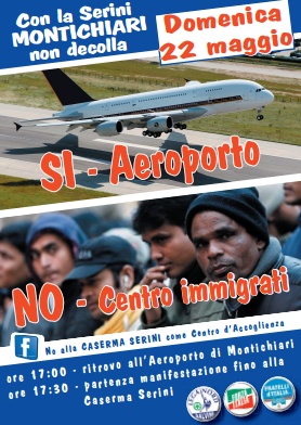“Si all’aeroporto No agli immigrati”
