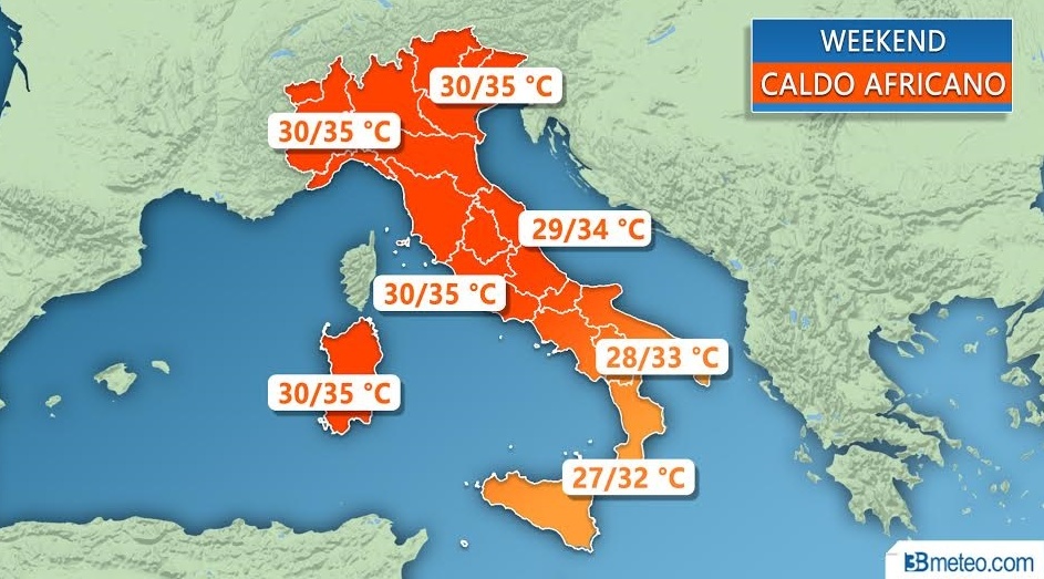 Temporali fino a martedì, poi arriva il caldo africano