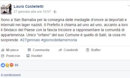 Commemorazione deportati, assente il sindaco di Salò: è polemica