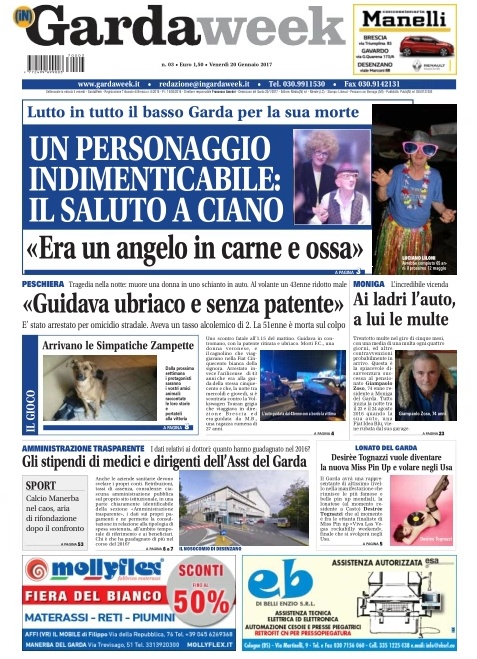 Gardaweek è in edicola, la prima pagina