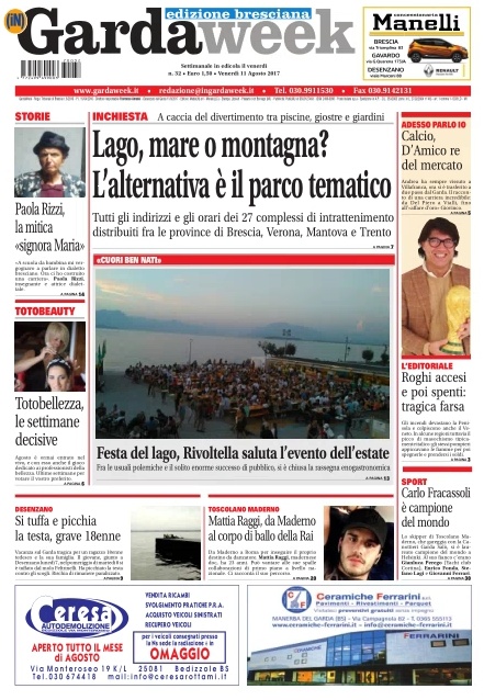Gardaweek, le prime pagine in edicola