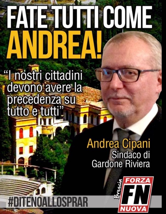 Il sindaco di Gardone “idolo” di Forza Nuova