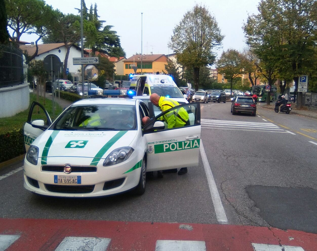 Incidente a Desenzano, vigile in ospedale