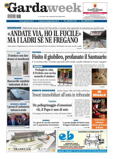 La prima pagina di Gardaweek