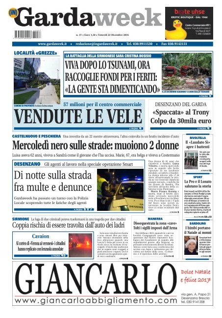 La prima pagina di Gardaweek