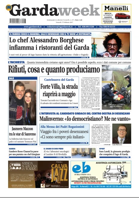 La prima pagina di Gardaweek di venerdì 17