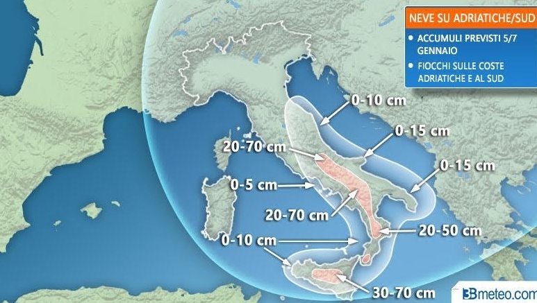 Ondata di gelo e neve: ecco dove