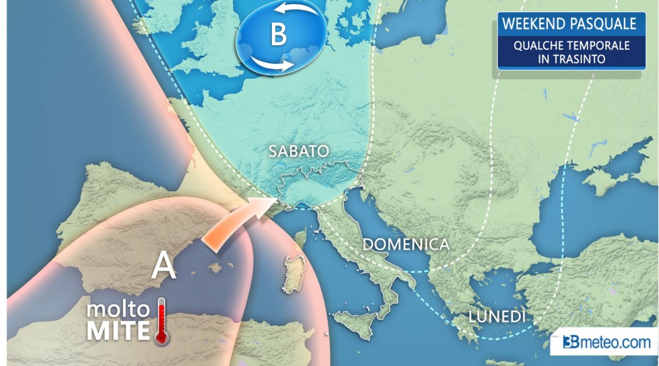 Pasqua e Pasquetta, le previsioni di 3bMeteo
