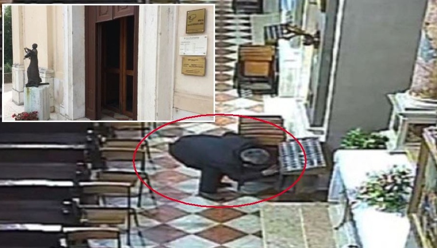Ruba in chiesa, le telecamere lo beccano
