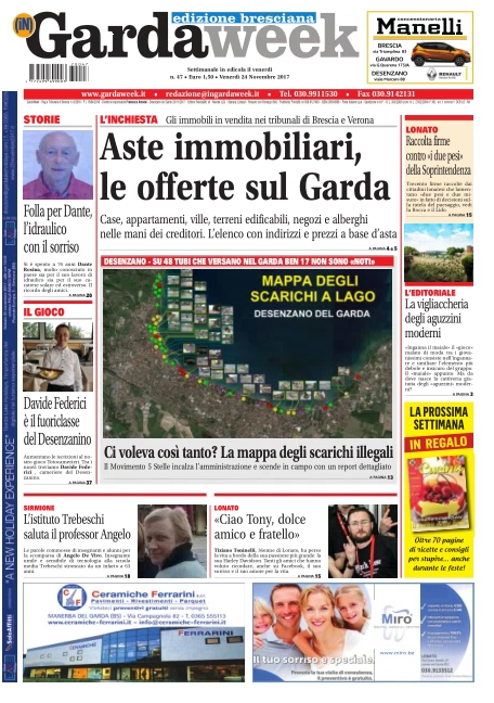 Le prime pagine di Gardaweek, edizione bresciana e veronese