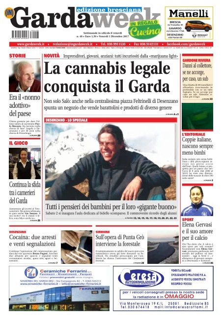 Le prime pagine di Gardaweek, edizione bresciana e veronese