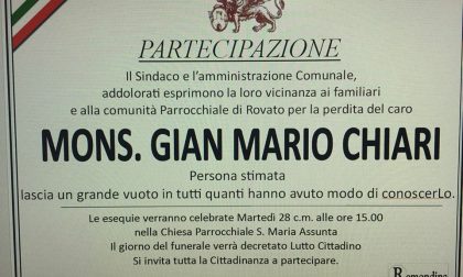 Addio monsignore oggi i funerali di Gian Mario Chiari