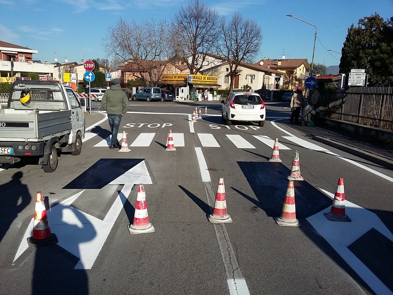 Viabilità rivoluzionata vicino al mercato