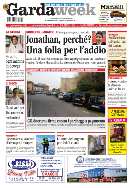 Gardaweek è in edicola. Le prime pagine edizione bresciana e veronese