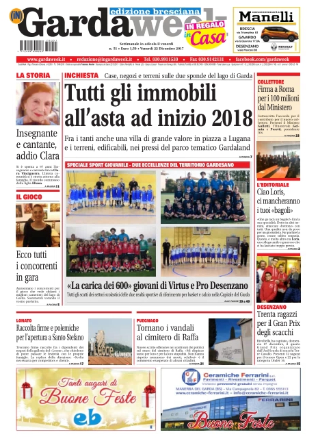 Gardaweek è in edicola. Le prime pagine edizione bresciana e veronese