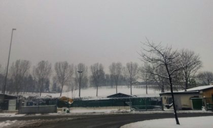 Prima neve in Franciacorta panorama imbiancato