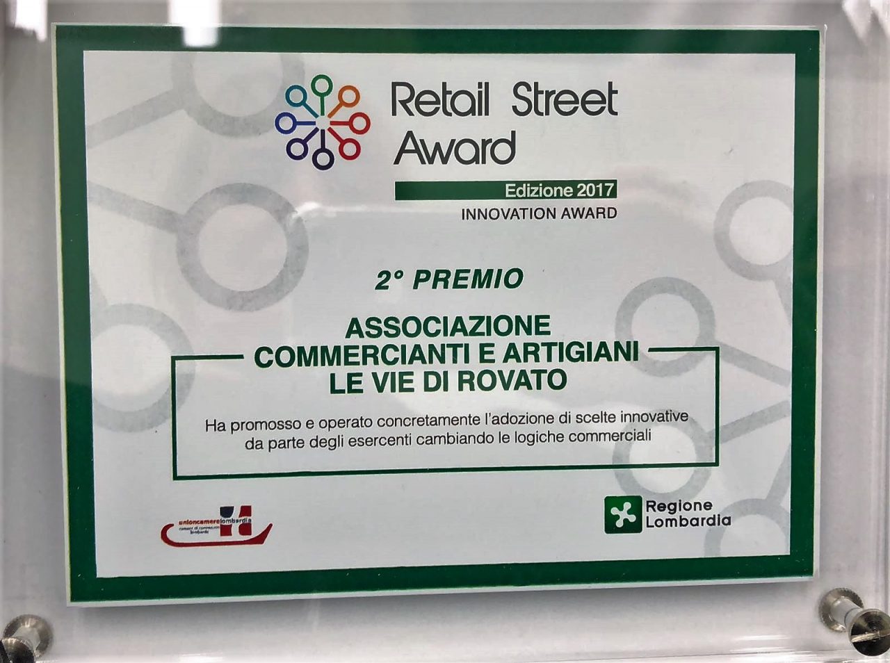 Associazione commercianti premiata in Regione