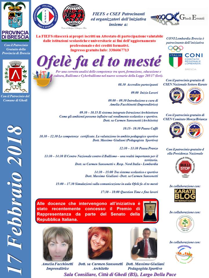 Premiato al Senato “Ofelè fa el to mestè” arriva a Ghedi