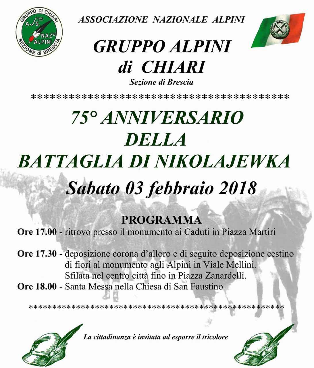 Celebrazioni clarense per la Battaglia Nikolajewka