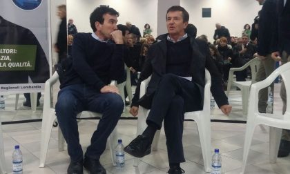 Giorgio Gori e Maurizio Martina in sala civica a Rovato