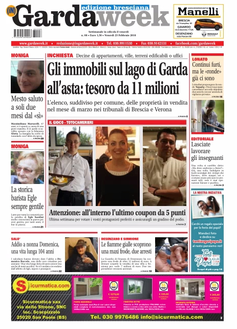 Gardaweek è in edicola. Le prime pagine edizione bresciana e veronese
