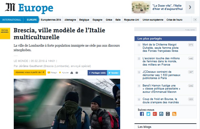 Brescia modello di multiculturalità secondo Le Monde