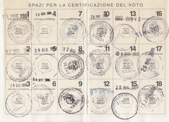 Tessera elettorale attenzione non sia esaurita