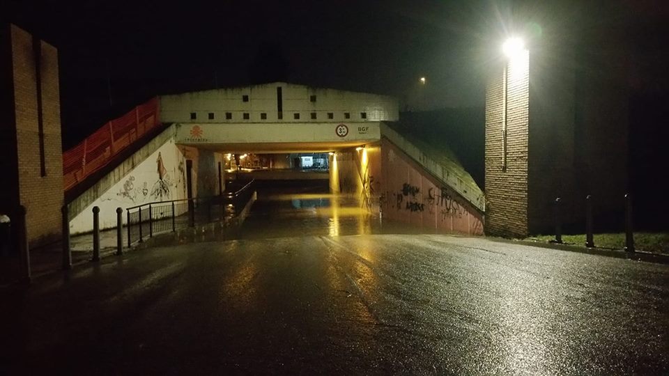 Sottopassaggio allagato ieri sera a Coccaglio