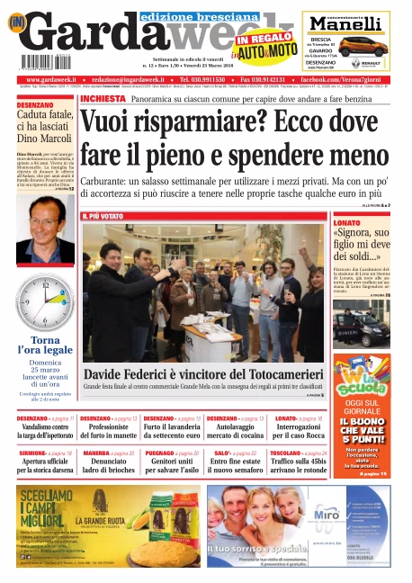 Gardaweek è in edicola. Le prime pagine edizione bresciana e veronese.