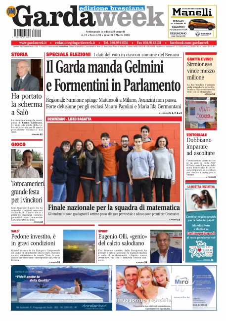 Gardaweek è in edicola. Le prime pagine edizione bresciana e veronese