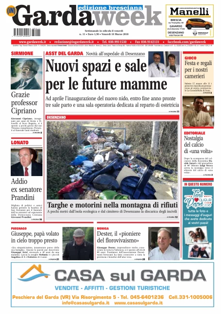 Gardaweek è in edicola. Le prime pagine edizione bresciana e veronese.