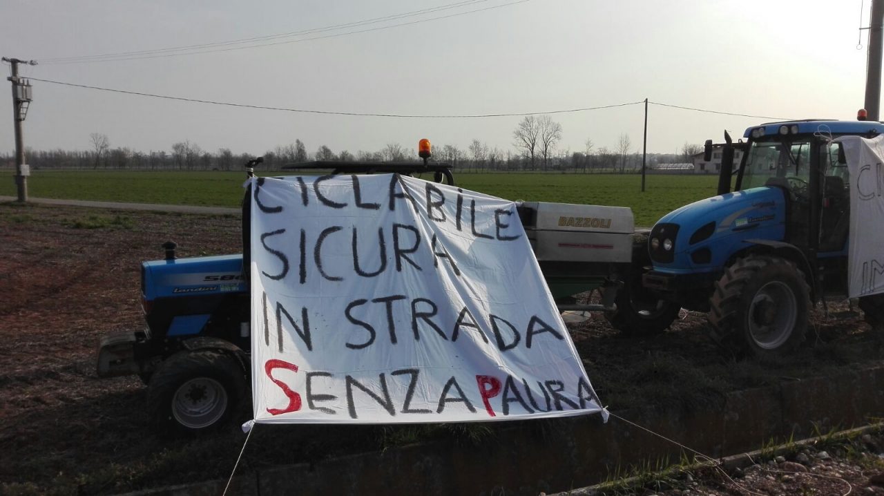 Ciclabile insicura: manifestazione a Vighizzolo
