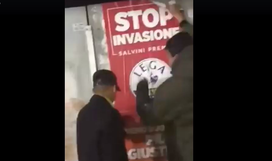Manifesti Lega strappati a Palazzolo
