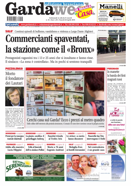 Gardaweek è in edicola. Le prime pagine edizione bresciana e veronese