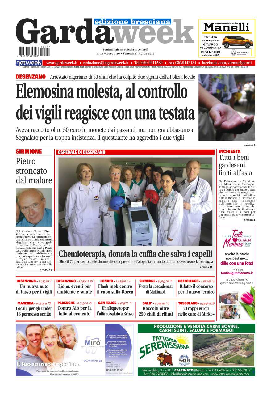 Gardaweek è in edicola. Le prime pagine edizione bresciana e veronese