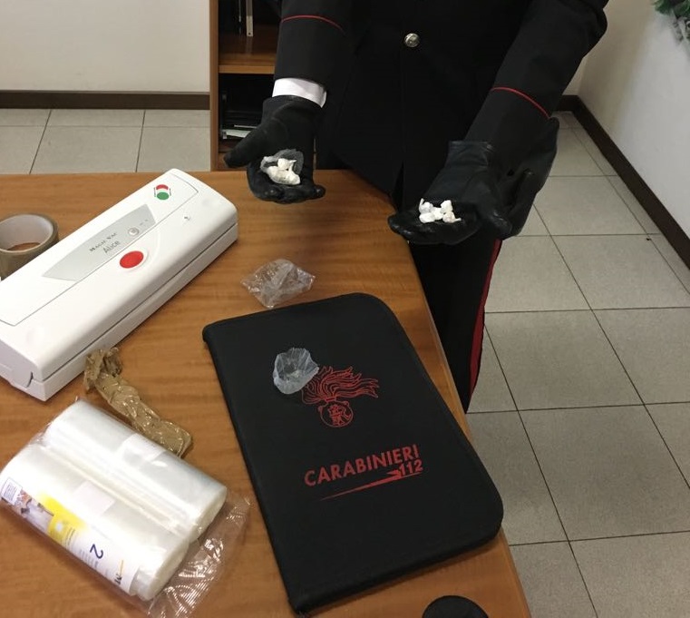 Cocaina sotterrata alla base di una siepe