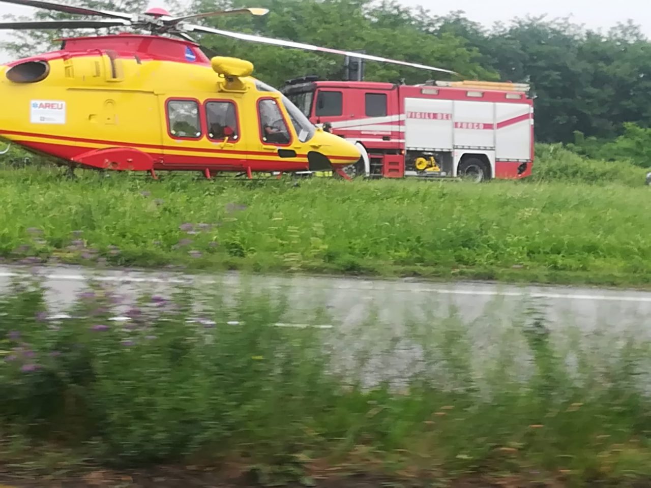 Camion ribaltato a Ospitaletto, grave un 40enne