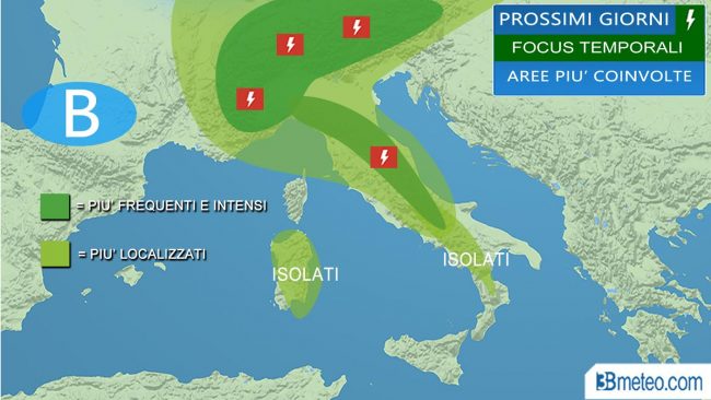 Meteo Brescia, rischio temporali fino a giovedì poi il sole