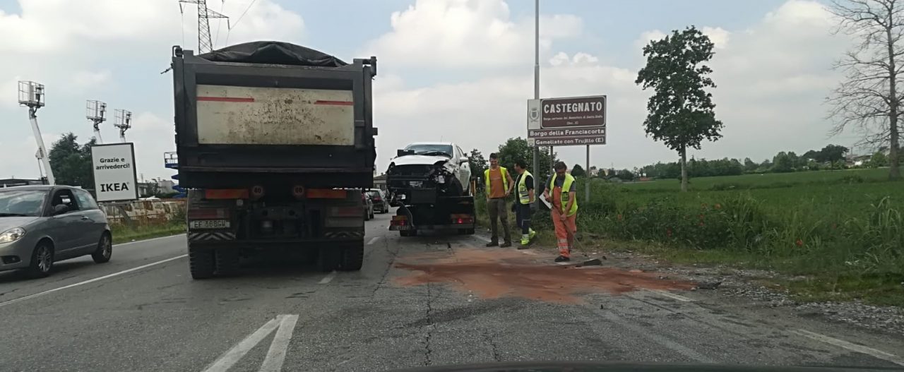 Incidente sulla tangenziale di Castegnato, due feriti