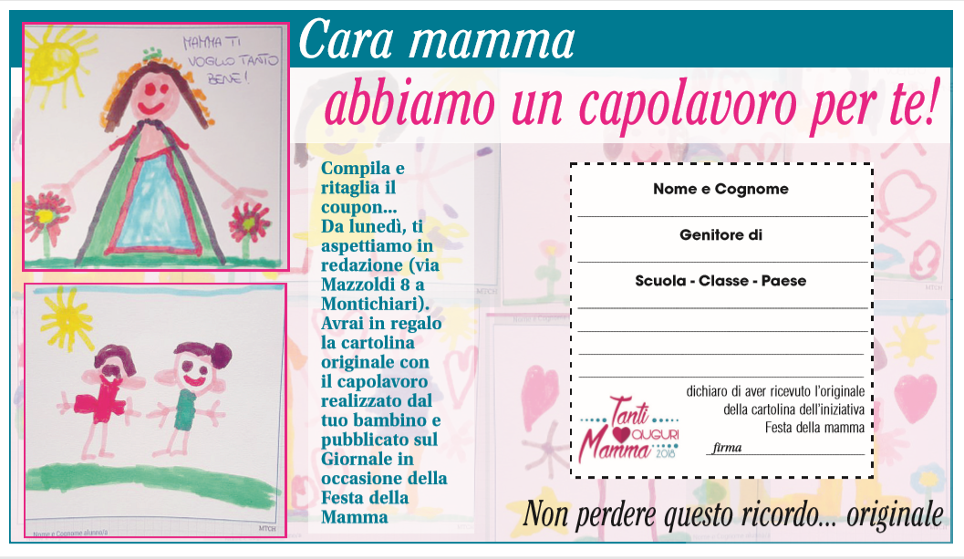 “Tanti auguri mamma”: ritira la cartolina dal tuo bambino in redazione