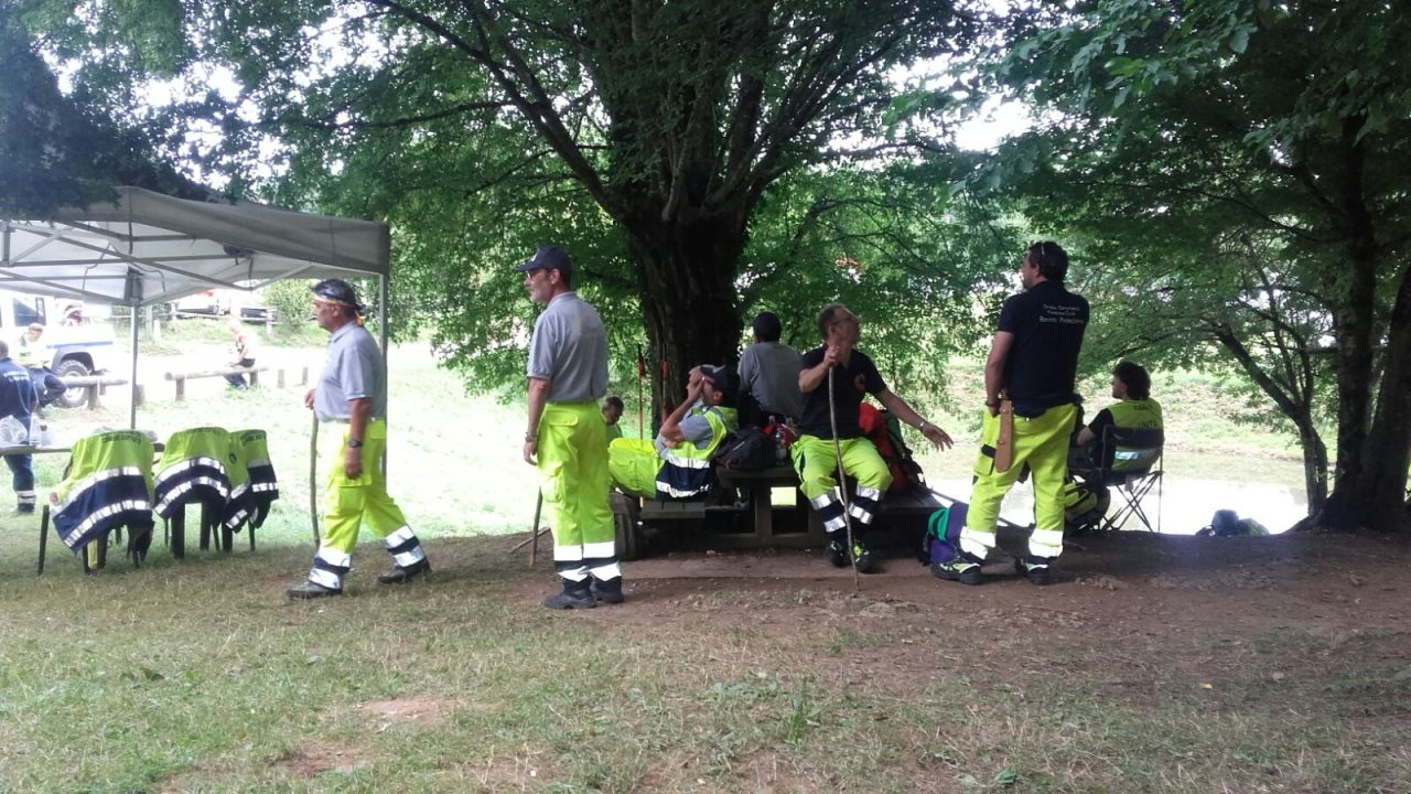 Protezione Civile di Palazzolo a Serle per cercare la piccola Iuschra