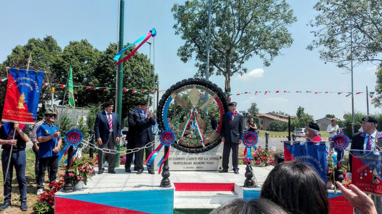 Monumento carristi inaugurato oggi a Santa Giustina, Montichiari